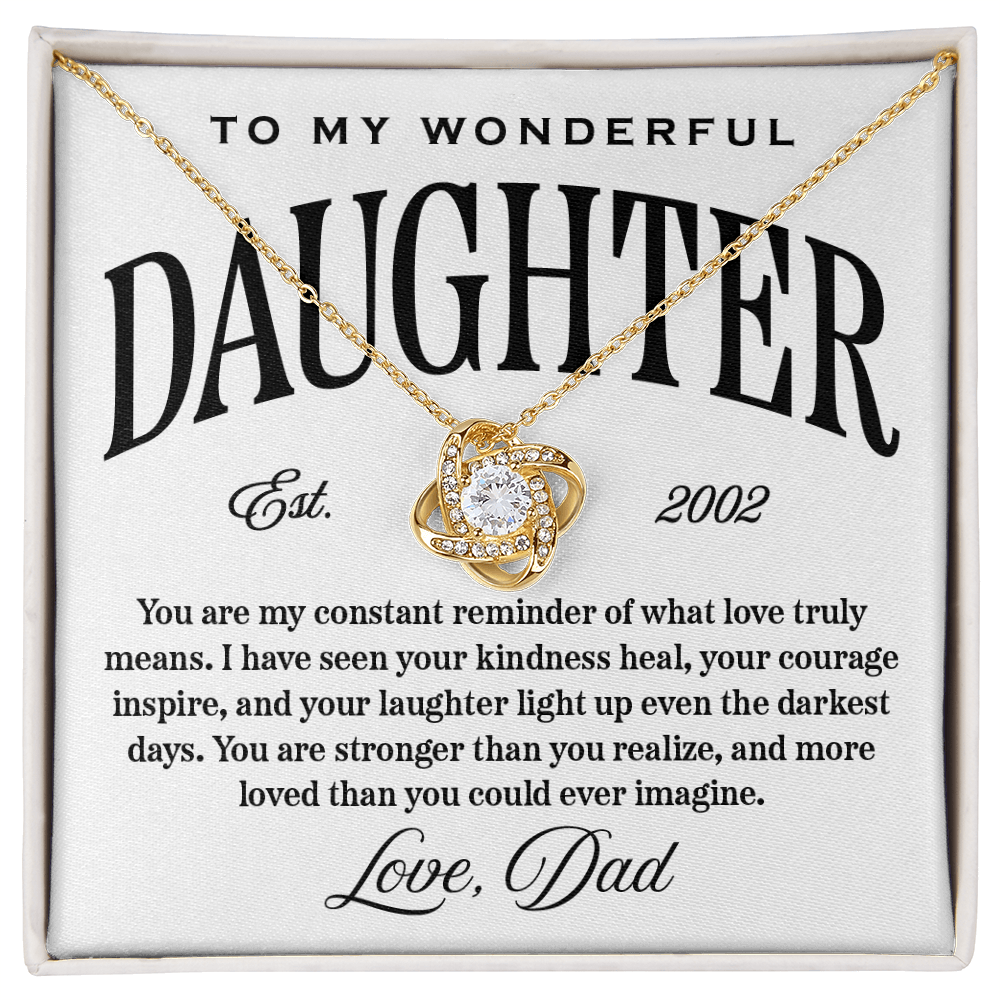 Halo Pendant Necklace, For Dad To Daughter, Kindness, Courage, and Laughter
