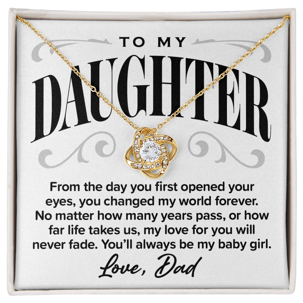 Love Knot Necklace, From Dad To Daughter, My Love Will Never Fade