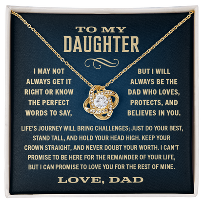 Gift For Daughter From Dad, "I Will Always Love You, Halo Pendant Necklace,