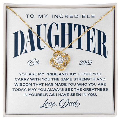 Halo Pendant Necklace, From Dad to Daughter, Greatness In Yourself