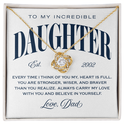 Halo Pendant Necklace, from Dad to Daughter, Believe in Yourself
