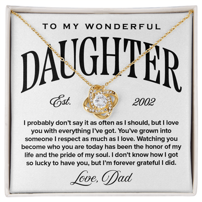 Halo Pendant Necklace, From Dad To Daughter, Honor of My Life