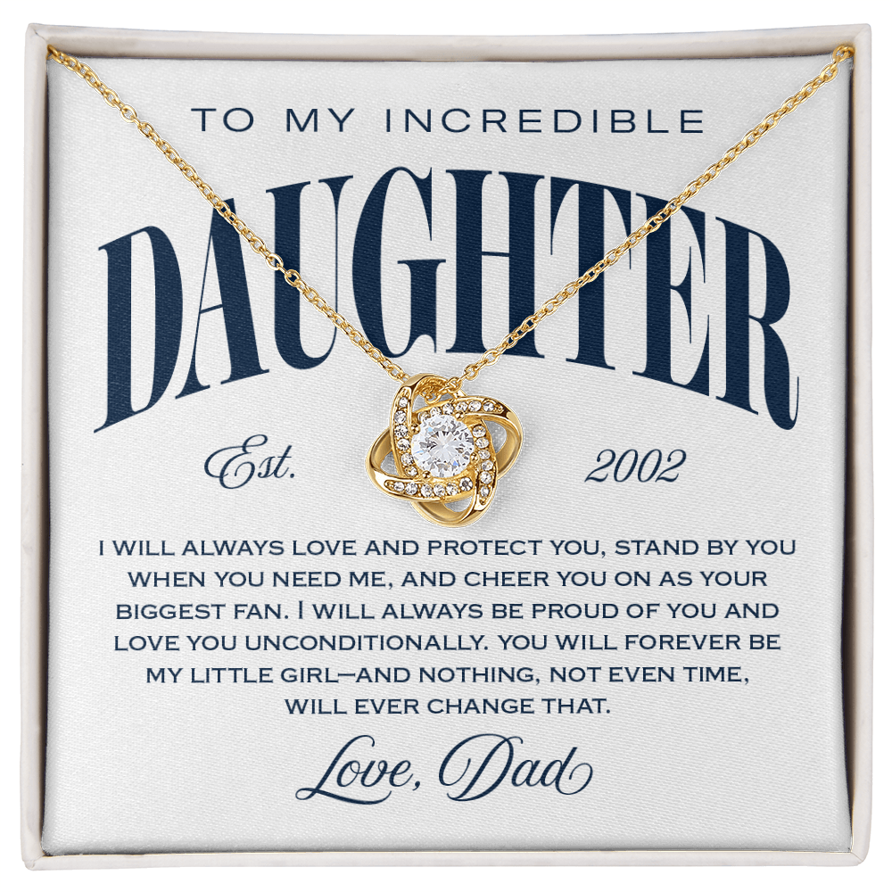 Halo Pendant Necklace, From Dad To Daughter, You Will Always Be My Little Girl