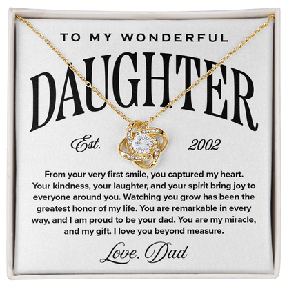 Halo Pendant Necklace, From Dad For Daughter, You Are My Miracle