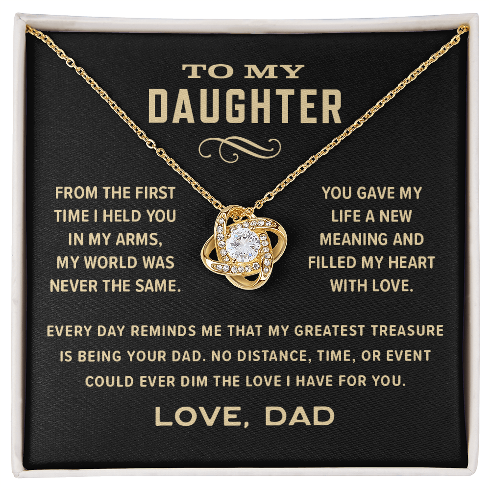 Love Knot Necklace, From Dad To Daughter, Greatest Treasure