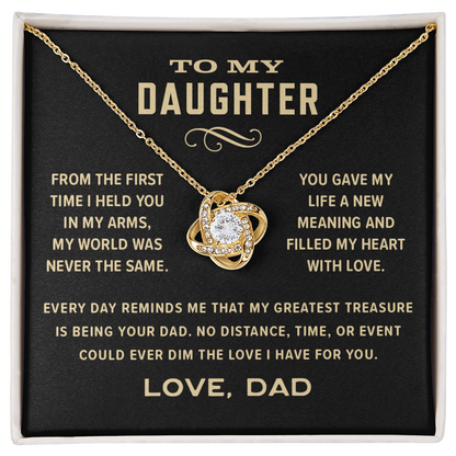 Love Knot Necklace, From Dad To Daughter, Greatest Treasure