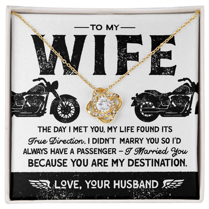 Halo Pendant Necklace for Biker Wife