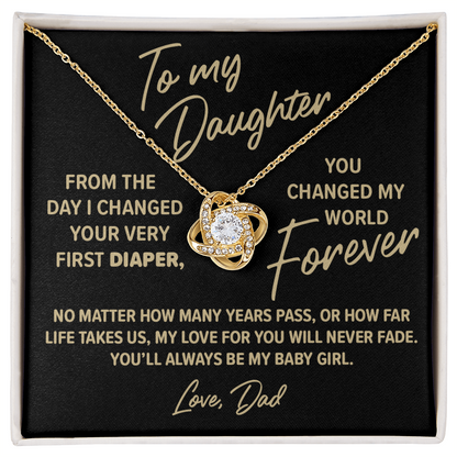 From Father To Daughter, You Changed My World Forever, Halo Pendant Necklace