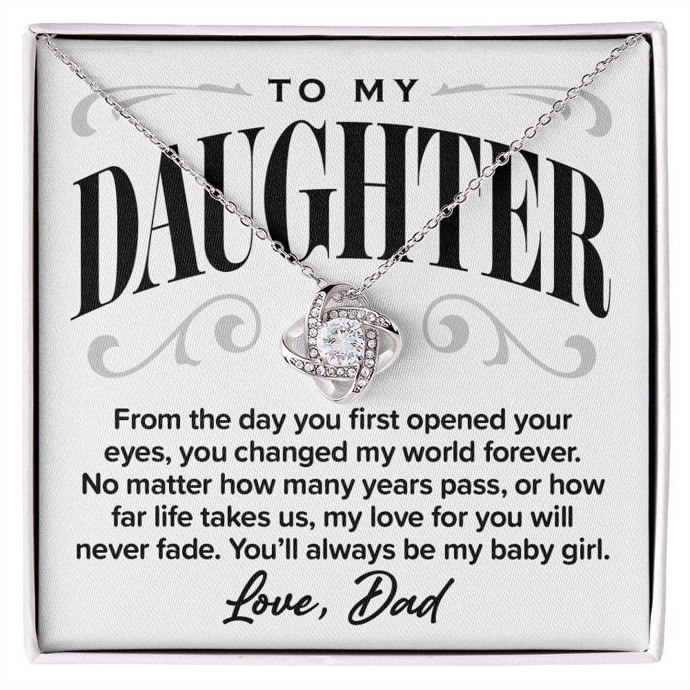 Love Knot Necklace, From Dad To Daughter, My Love Will Never Fade