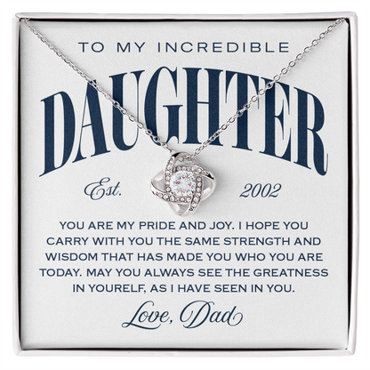 Halo Pendant Necklace, From Dad to Daughter, Greatness In Yourself