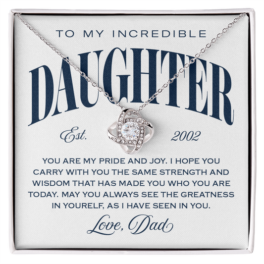 Halo Pendant Necklace, From Dad to Daughter, Greatness In Yourself