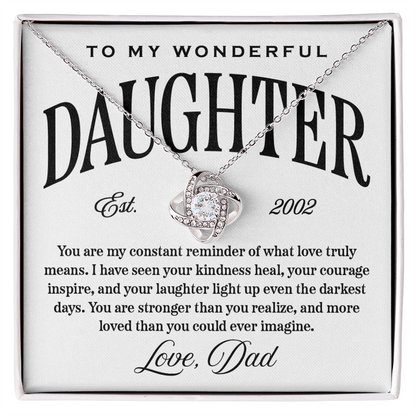 Halo Pendant Necklace, For Dad To Daughter, Kindness, Courage, and Laughter