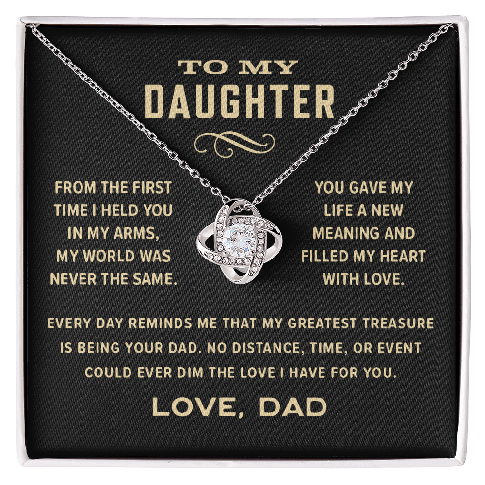 Love Knot Necklace, From Dad To Daughter, Greatest Treasure