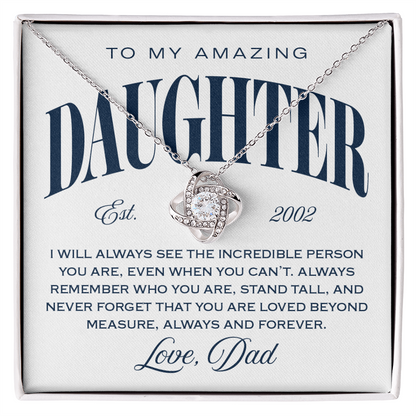 Halo Pendant Necklace, From Dad To Daughter, Loved Beyond Measure