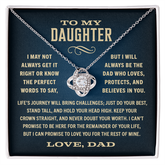 Gift For Daughter From Dad, "I Will Always Love You, Halo Pendant Necklace,