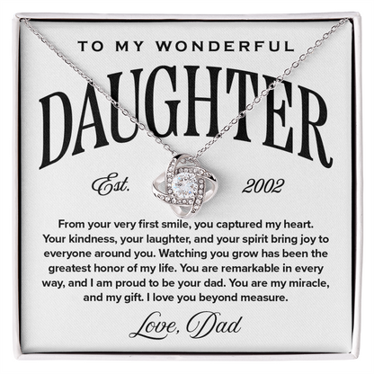 Halo Pendant Necklace, From Dad For Daughter, You Are My Miracle