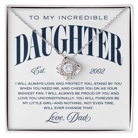 Halo Pendant Necklace, From Dad To Daughter, You Will Always Be My Little Girl