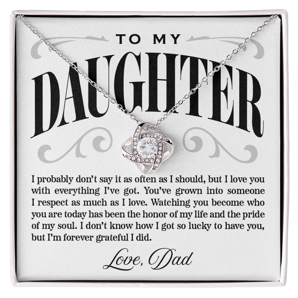 Halo Pendant Necklace, From Dad To Daughter, Honor of My Life