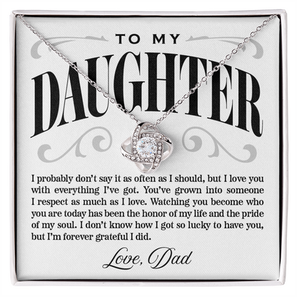 Halo Pendant Necklace, From Dad To Daughter, Honor of My Life