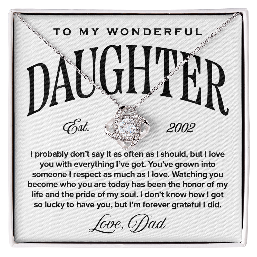 Halo Pendant Necklace, From Dad To Daughter, Honor of My Life