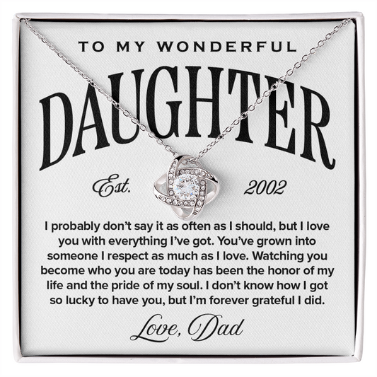 Halo Pendant Necklace, From Dad To Daughter, Honor of My Life