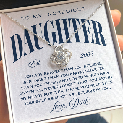 Halo Pendant Necklace, From Dad to Daughter, Loved More Than Anything