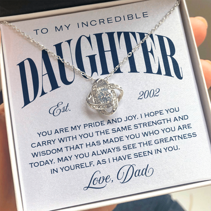 Halo Pendant Necklace, From Dad to Daughter, Greatness In Yourself