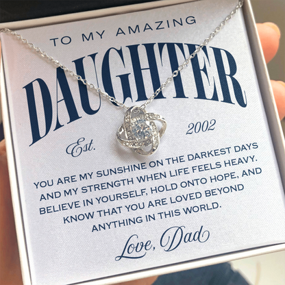 Halo Pendant Necklace, From Dad To Daughter, You Are My Sunshine
