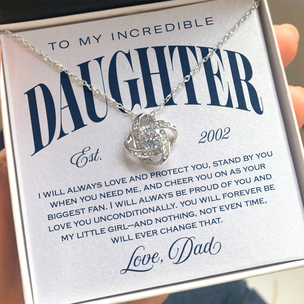 Halo Pendant Necklace, From Dad To Daughter, You Will Always Be My Little Girl