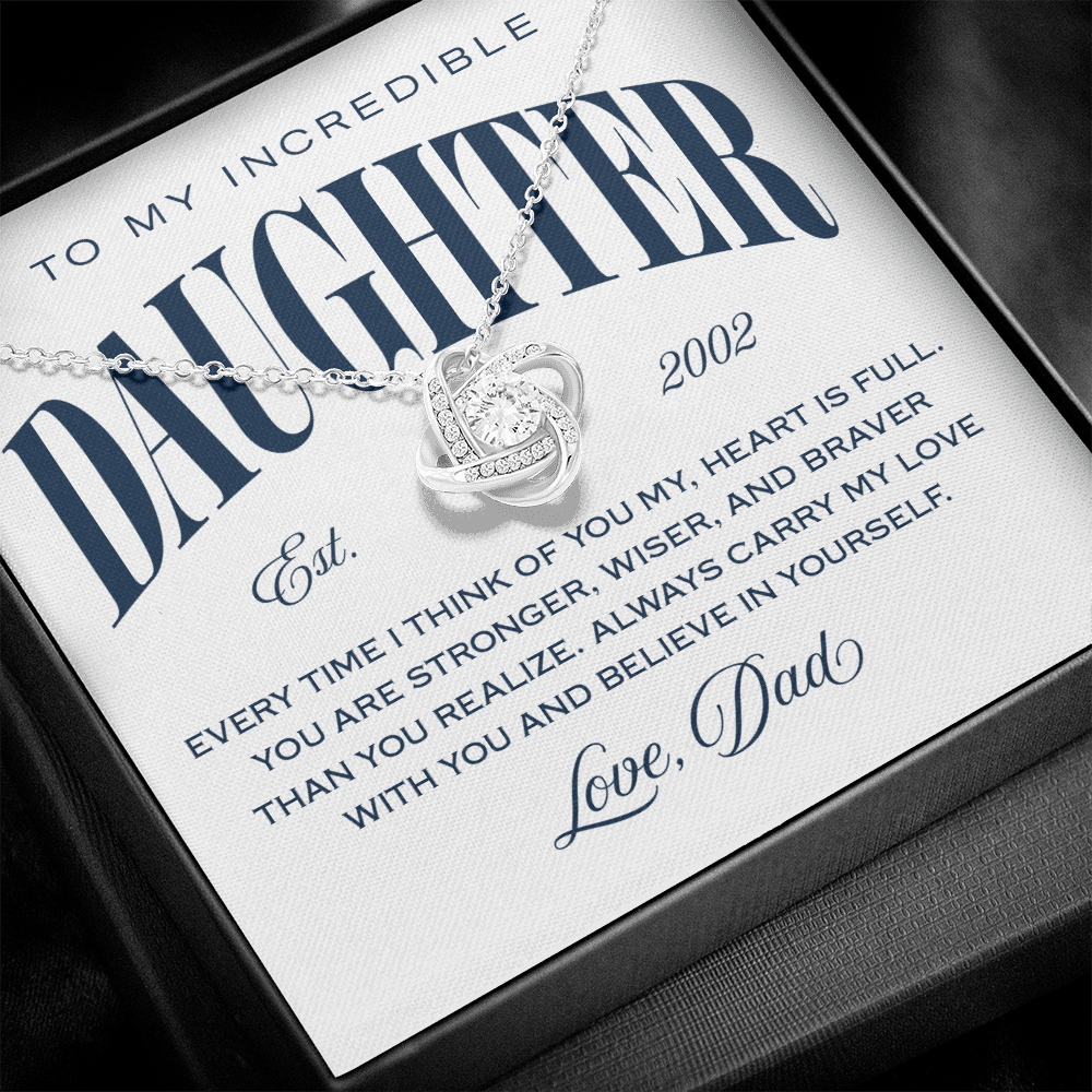 Halo Pendant Necklace, from Dad to Daughter, Believe in Yourself