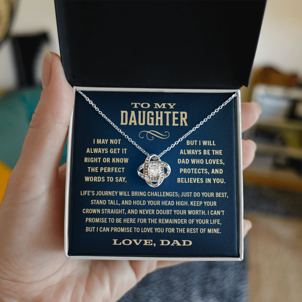 Gift For Daughter From Dad, "I Will Always Love You, Halo Pendant Necklace,