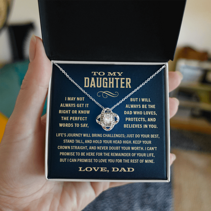 Gift For Daughter From Dad, "I Will Always Love You, Halo Pendant Necklace,