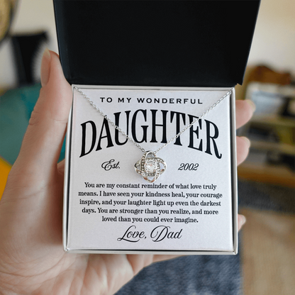 Halo Pendant Necklace, For Dad To Daughter, Kindness, Courage, and Laughter