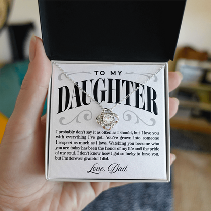 Halo Pendant Necklace, From Dad To Daughter, Honor of My Life