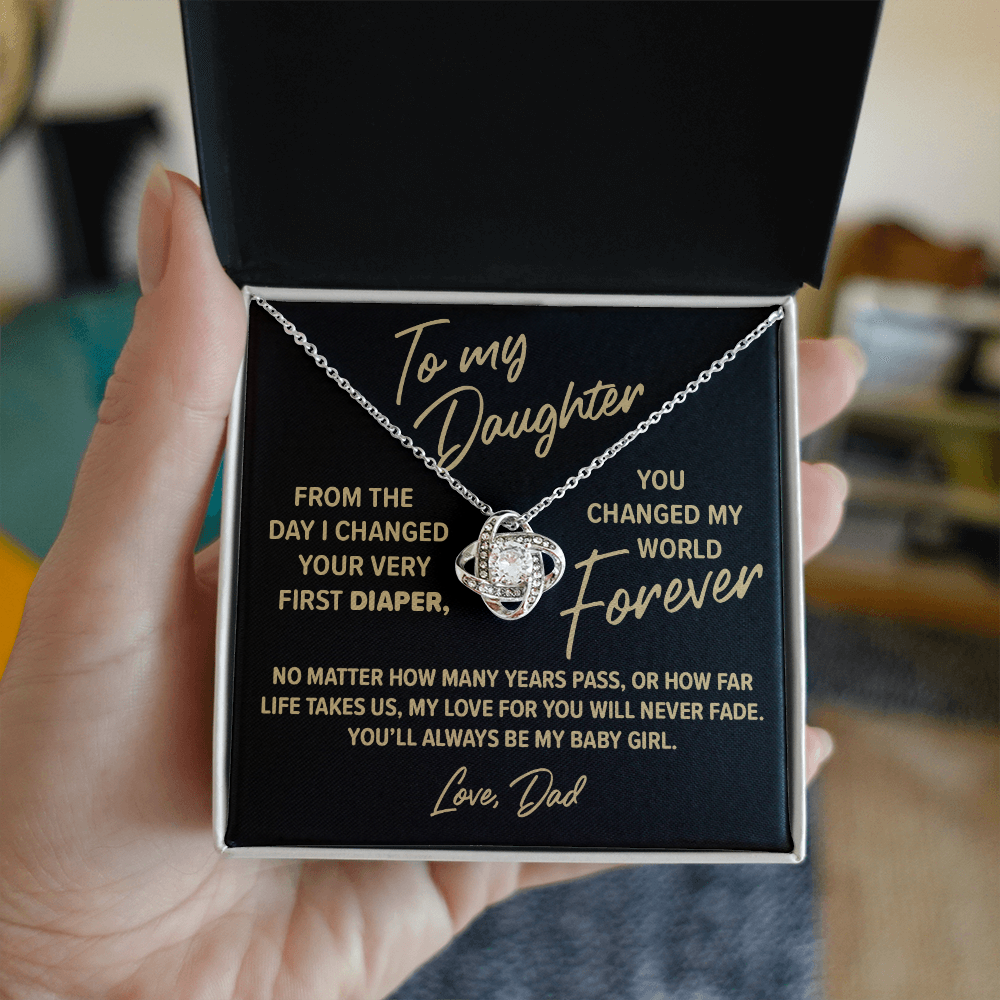 From Father To Daughter, You Changed My World Forever, Halo Pendant Necklace