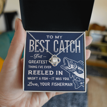 Halo Pendant Necklace With Fisherman Message