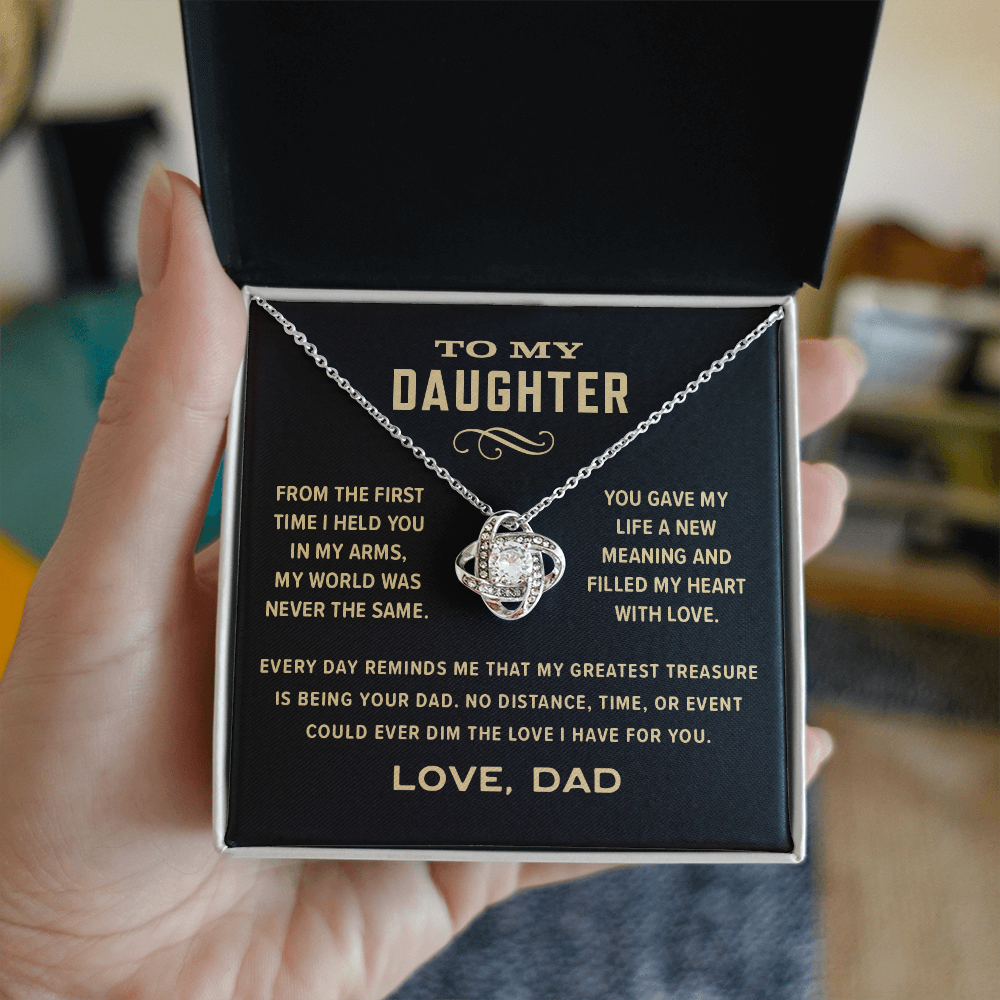 Love Knot Necklace, From Dad To Daughter, Greatest Treasure