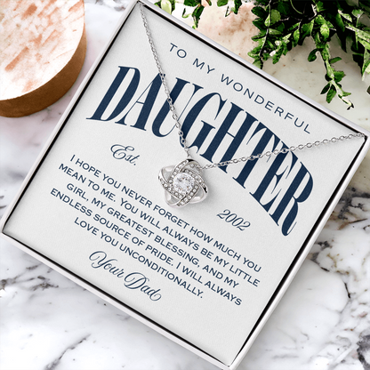 Halo Pendant Necklace, From Dad to Daughter, My Greatest Blessing