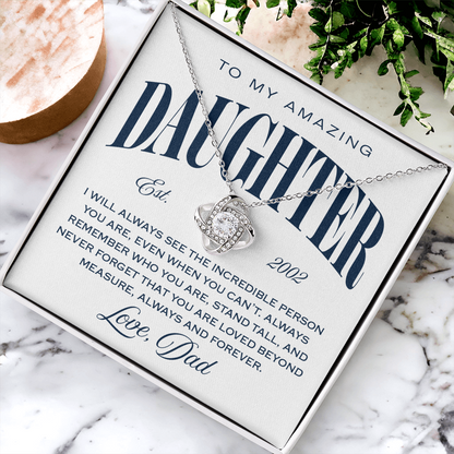 Halo Pendant Necklace, From Dad To Daughter, Loved Beyond Measure