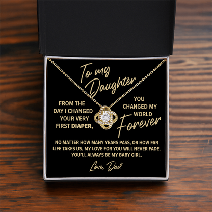 From Father To Daughter, You Changed My World Forever, Halo Pendant Necklace