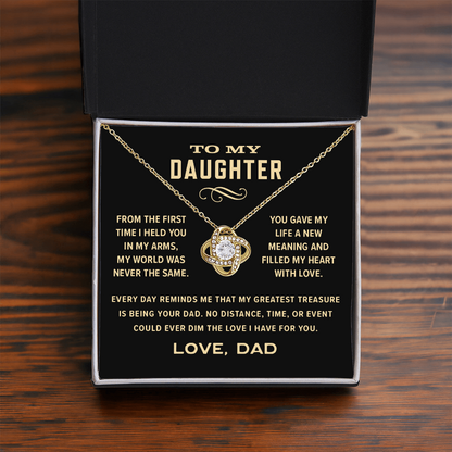 Love Knot Necklace, From Dad To Daughter, Greatest Treasure