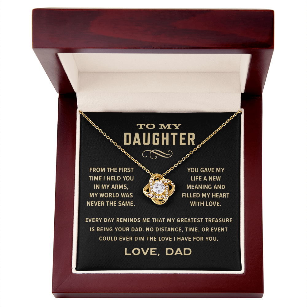 Love Knot Necklace, From Dad To Daughter, Greatest Treasure