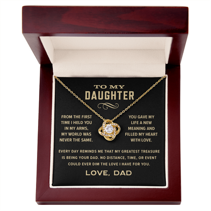 Love Knot Necklace, From Dad To Daughter, Greatest Treasure