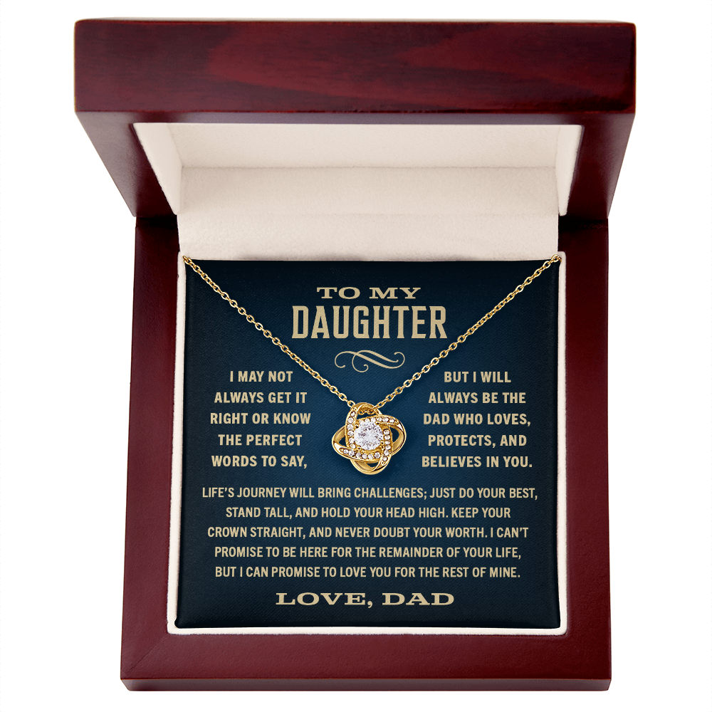 Gift For Daughter From Dad, "I Will Always Love You, Halo Pendant Necklace,