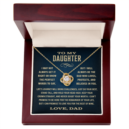 Gift For Daughter From Dad, "I Will Always Love You, Halo Pendant Necklace,