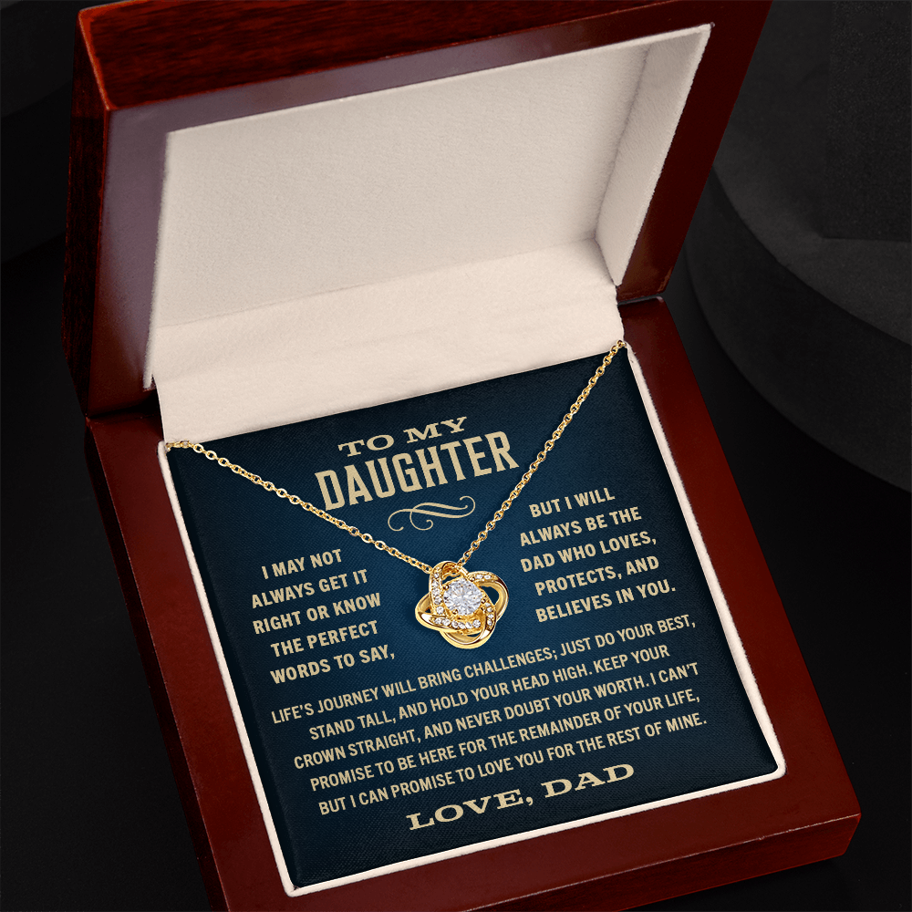 Gift For Daughter From Dad, "I Will Always Love You, Halo Pendant Necklace,