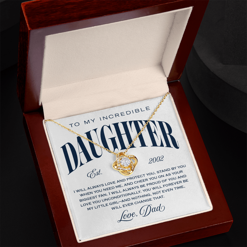 Halo Pendant Necklace, From Dad To Daughter, You Will Always Be My Little Girl