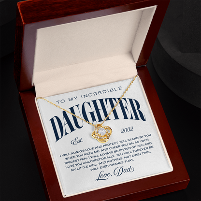 Halo Pendant Necklace, From Dad To Daughter, You Will Always Be My Little Girl