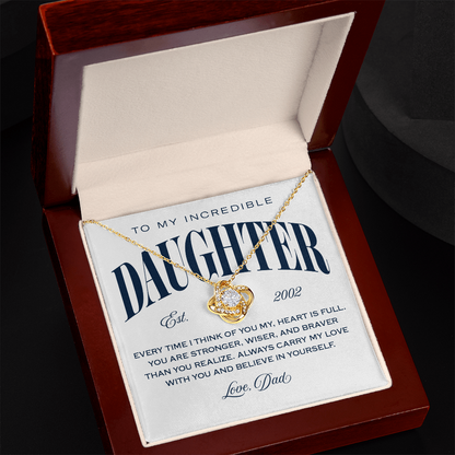 Halo Pendant Necklace, from Dad to Daughter, Believe in Yourself