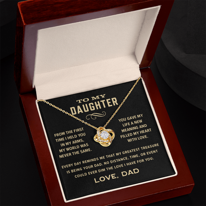 Love Knot Necklace, From Dad To Daughter, Greatest Treasure